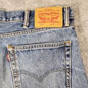 Levi Jeans Mens 38x29 Blue 505 Regular Straight Fit